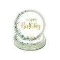 thumbnail image 1 of KeirineCC Neutral Sage Green Birthday Decorations Plates Set for 20 Guests,Glitter Foil Gold Print Happy Birthday Plates Napkins Forks Party Decorations,9 Inches Paper Plates *20, 1 of 7
