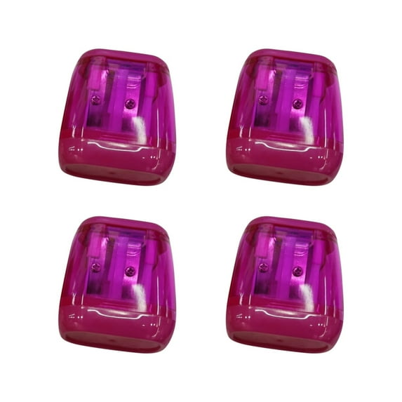 KeirineCC Pencil Sharpeners,4 Pcs Pencil Sharpeners Manual,Dual Holes Compact Colored Handheld Pencil Sharpener with Lid Adults Class Home Office,2x2x1 Inches,Purple