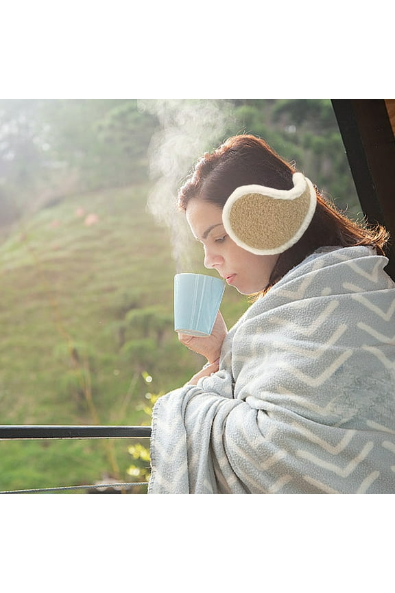 Plush Earmuffs for Men and Women, Warm Ear Warmers Cold Weather Ear Protectors Cold Weather Ear Protectors Windproof, Furry Ear Flaps for Winter Outdoor Activities - Brown