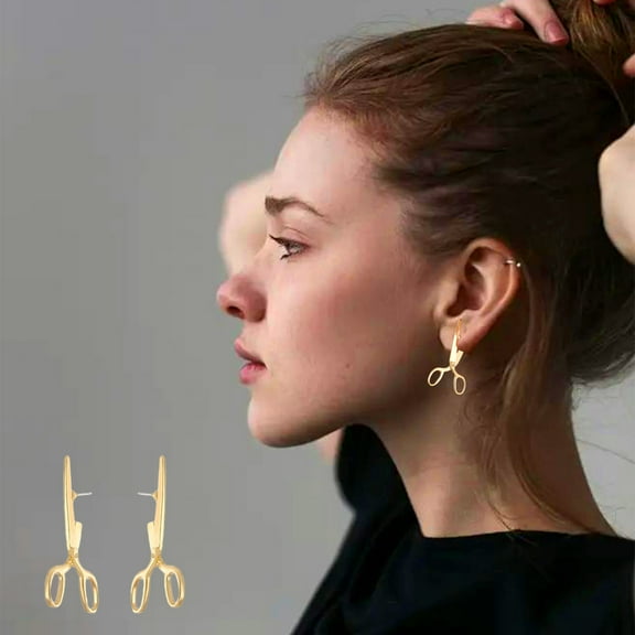 KeirineCC Scissors Stud Earrings Funny Scissor Earrings for Women Funky Shears Unique Design Earrings Creative Personal Holiday Gift Earrings