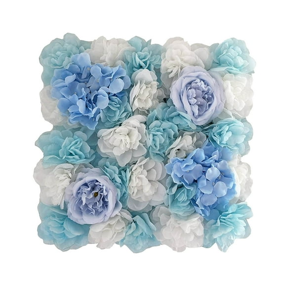 KeirineCC Silk Flower Wall Panels Backdrop 13.7x13.7inch- 1Pcs Wedding Wall DIY 3D Floral Panels Handmade Fake Flower Screen for Photo Photography Party Event Baby Shower Wall Background Decor-Blue