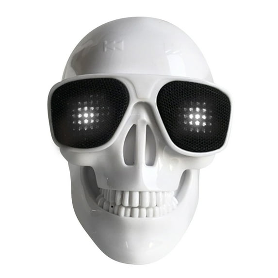 KeirineCC Skull Speaker Wireless Portable Bluetooth Speakers Output Bass Stereo for Desktop PC/Laptop/Mobile Phone/MP3/MP4 Player,1 PCS,4X3X3 Inches,White
