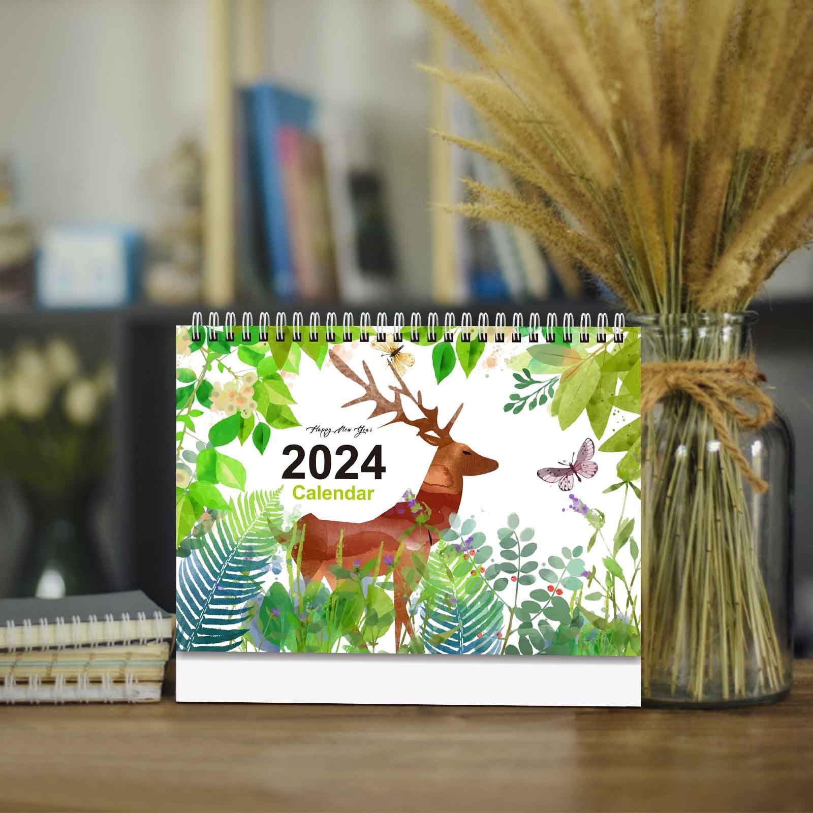 KeirineCC Small Desk Calendar 2024-2025, 9x9 Standing Desk Calendar ...