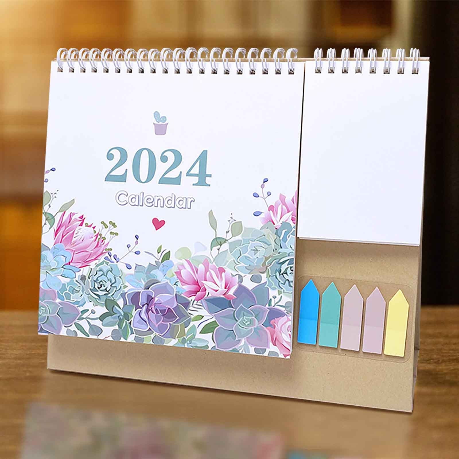 KeirineCC Small Desk Calendar 2024-2025, 9x9 Standing Desk Calendar ...