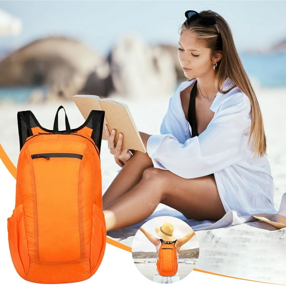 KeirineCC Small Hiking Backpack - Travel Daypack Lightweight Bag Water Resistant Hiking Backpacks for Women Men - Orange