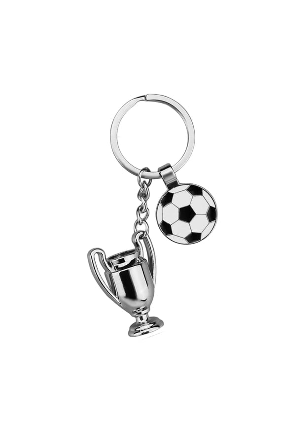 Soccer Trophy Keychain All Metal Champions Collectible Souvenir Fan Gift,B