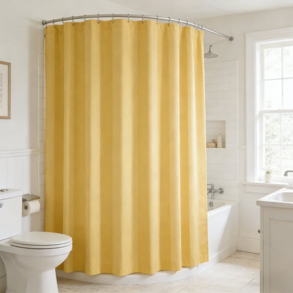 KeirineCC Solid Color Bathroom And Toilet Partition Curtain Shower Curtain Thickened And Waterproof Available In Six Colors Includes 12 Hooks And 70.87 X 70.87 Inches,Yellow
