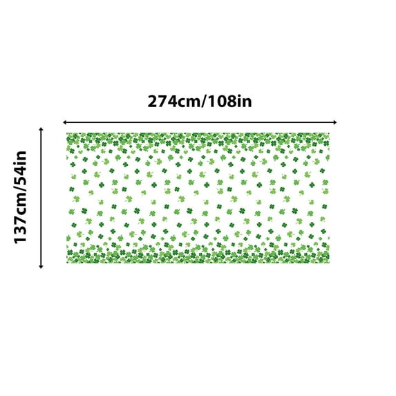 KeirineCC St. Patrick's Day Rectangular Tablecloth 54x108inch, Watercolor Shamrock Washable Table Cover for Party Picnic Dinner Decor