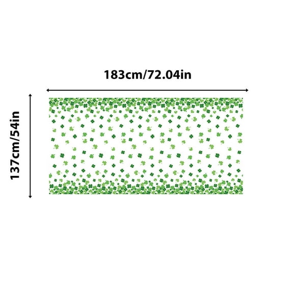 KeirineCC St. Patrick's Day Rectangular Tablecloth 54x72inch, Watercolor Shamrock Washable Table Cover for Party Picnic Dinner Decor