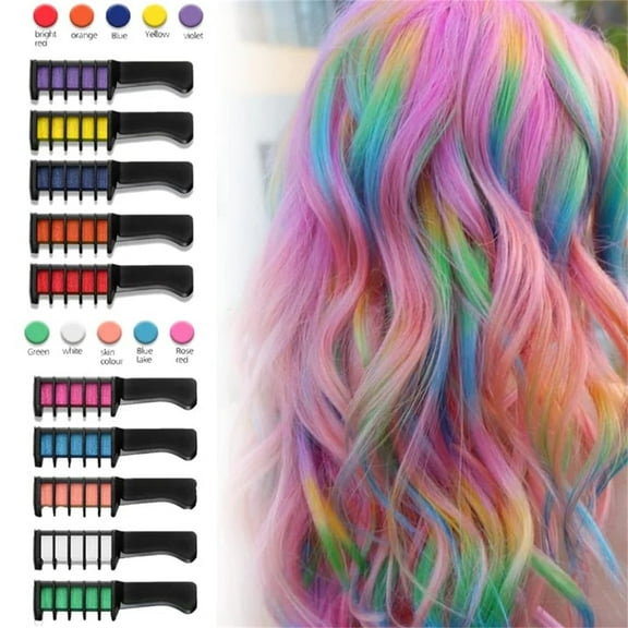 KeirineCC Temporary Hair Coloring Chalk 10 Bright Colors Washes Out Easily Girls and Boys Non-Toxic and Safe for All Ages, Hair Colors and Textures Great Gift Idea
