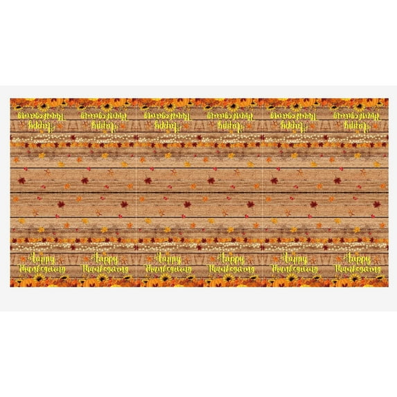 KeirineCC Thanksgiving Tablecloth Plastic 53.9x107.8 Inch, Disposable Fall Pumpkin Table Cover, Orange Maple Leaf Rectangle Autumn Table Cloth for Fall Thanksgiving Day Table Decor Decoration