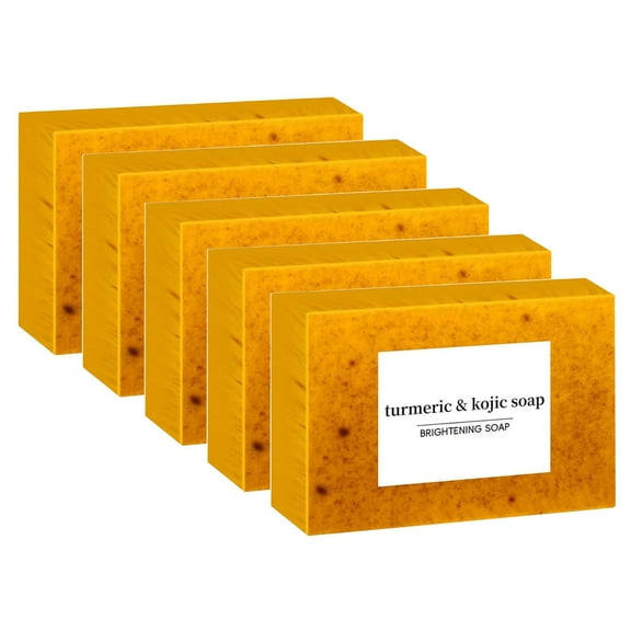 KeirineCC Turmeric Soap Bar for Face & Body Cleanser, Smooth Skin and Moisturizing, All Natural Turmeric Skin Soap, Organic Handmade Ginger Soap – for All Skin Types(5PCS)
