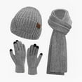 thumbnail image 1 of KeirineCC Winter Hat Scarf Gloves Set for Women Men Warm Fleece Lined Beanie Hat Knitted Touchscreen Gloves Long Scarves with Gift Box - Gray, 1 of 4