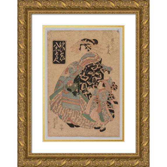 Keisai Eisen 17x24 Gold Ornate Framed and Double Matted Museum Art Print Titled - No Title (1790-1848)