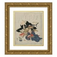 thumbnail image 1 of Keisai Eisen 20x22 Gold Ornate Framed and Double Matted Museum Art Print Titled - Kiichi Hogen to Oumaya Kisanta (1829), 1 of 4