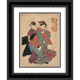 thumbnail image 1 of Keisai Eisen 2x Matted 20x24 Black Ornate Framed Art Print 'An allegory of Komachi visiting', 1 of 2