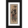 thumbnail image 1 of Keisai Eisen 9x18 Black Ornate Wood Framed Double Matted Museum Art Print Titled - Fumi O Motsu Onna (1825), 1 of 5