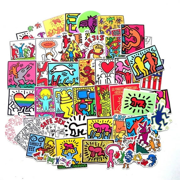Keith Haring American Artist Set of 50 Assorted Stickers Decal Set