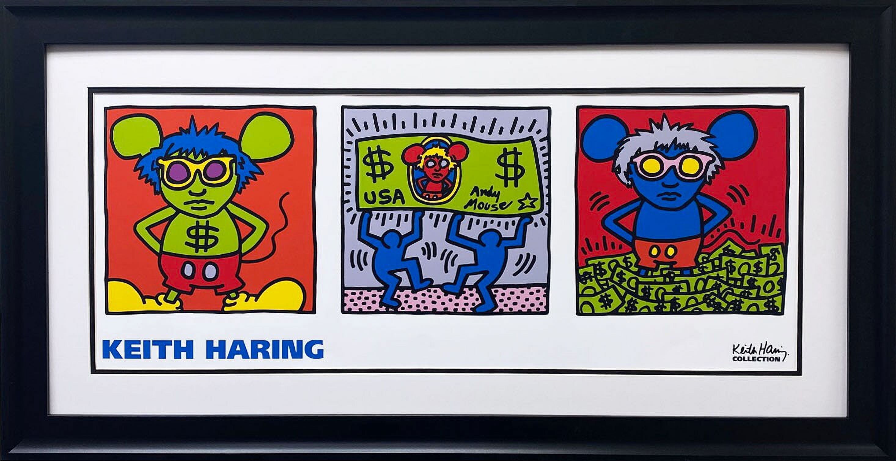 Keith Haring "Andy Mouse" FRAMED Pop Art Litho Generic - Walmart.com