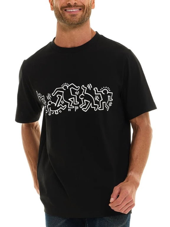 Men's Cotton Short Sleeve Graphic Tee Shirt (US, Alpha, XX-Large, Regular, Black)