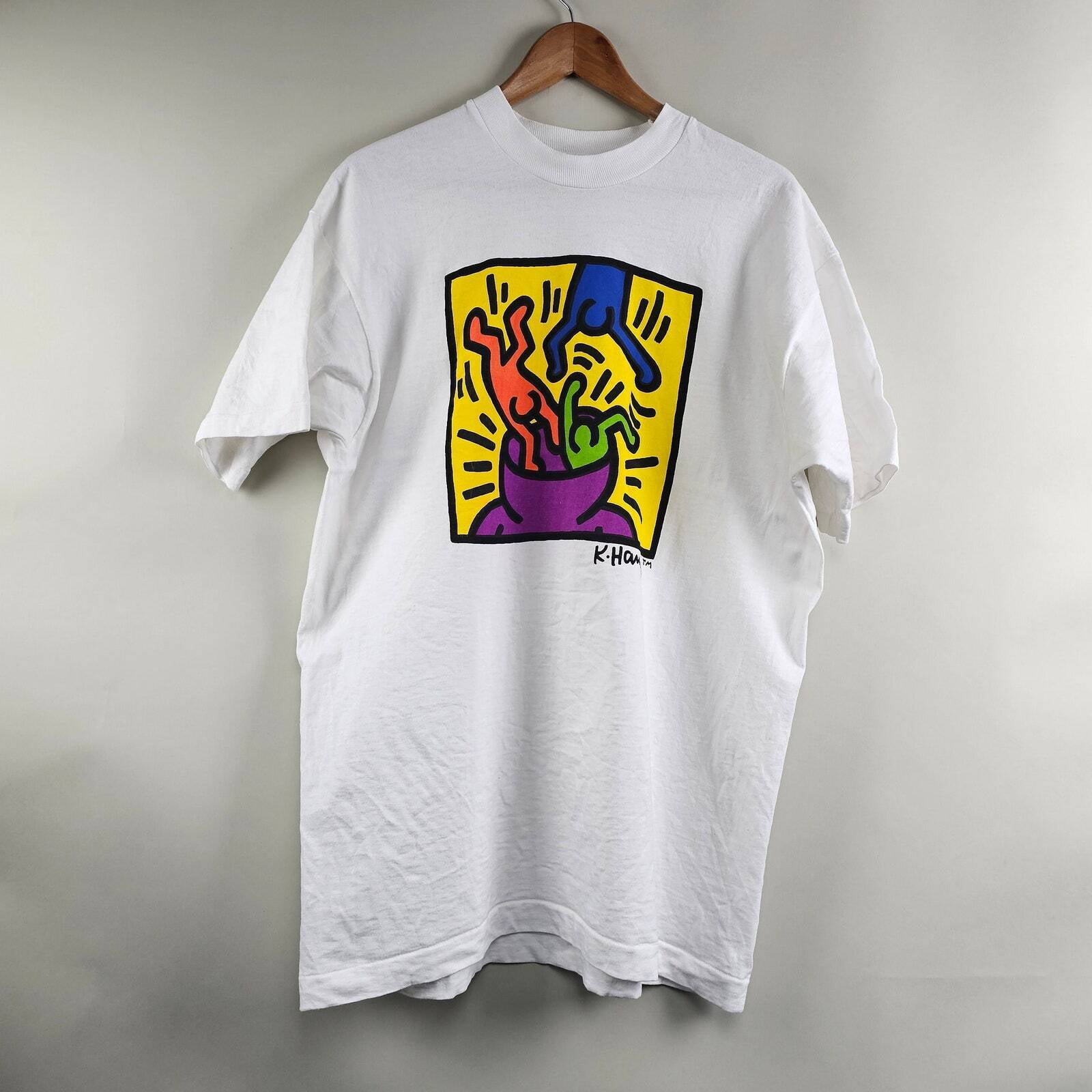 90s USA製 セール中 Keith Haring popshop アートTシャツ 中古