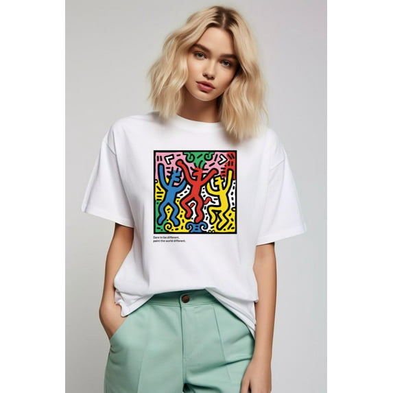 Keith Haring T Shirt Vintage Graphic Retro Tee Unique, for men & women, up to size 5XL.