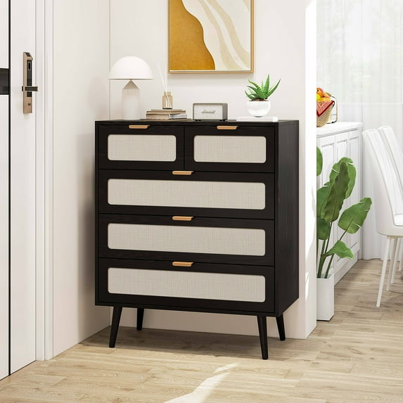 Keith II 5 Drawer Accent Storage Cabinet - Black
