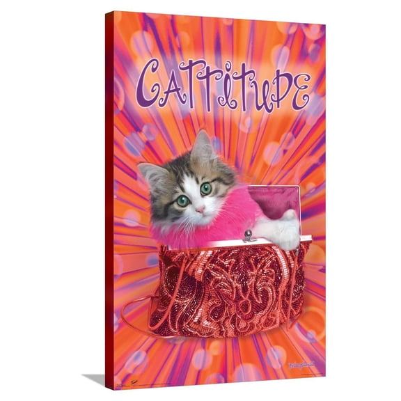 Keith Kimberlin - Cattitude Canvas Wall Poster, 22.375" x 34"