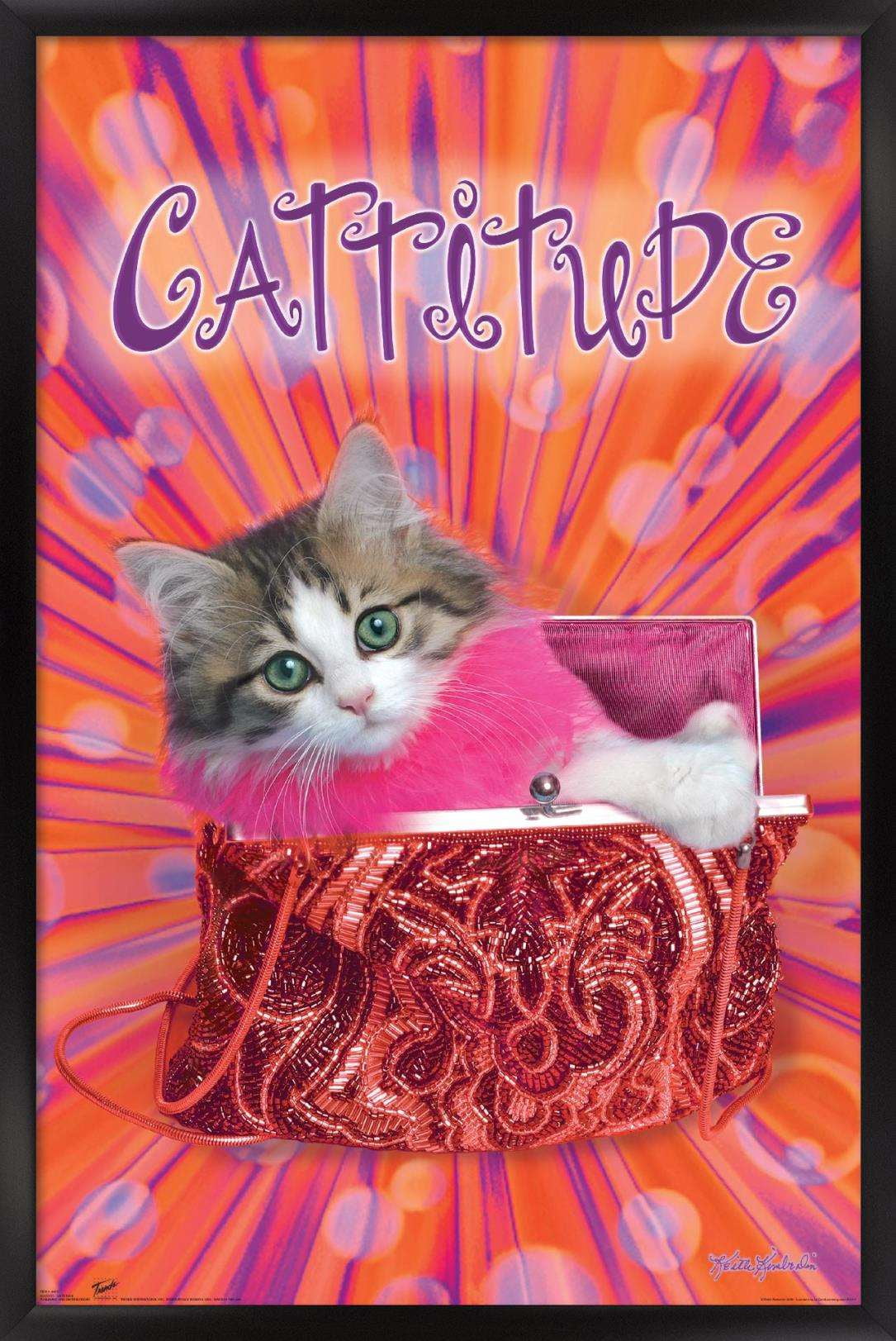 Keith Kimberlin - Cattitude Wall Poster, 14.725" x 22.375", Framed