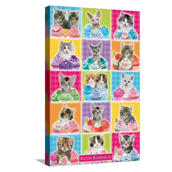 Keith Kimberlin - Kitten - Cupcake Canvas Wall Poster, 14.725" x 22.375"