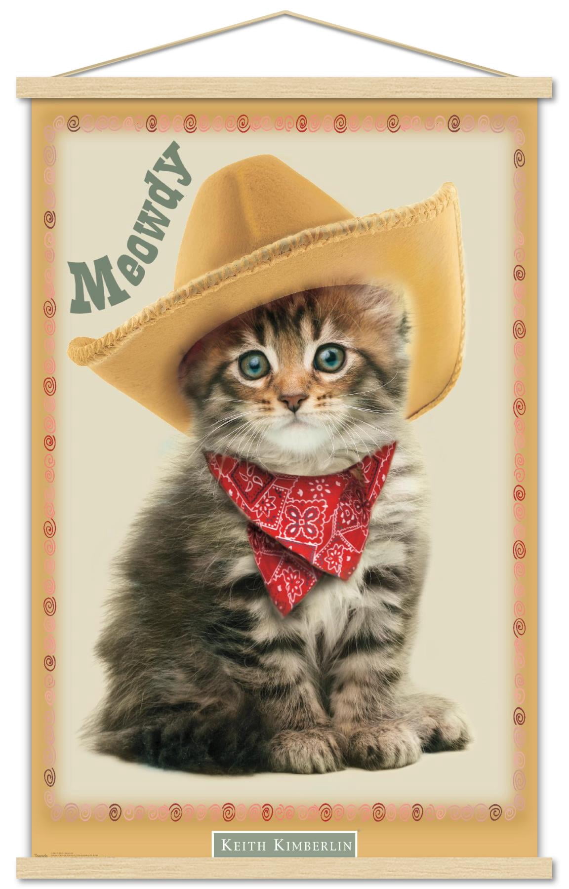 Keith Kimberlin - Kitten - Meowdy Wall Poster with Wooden Magnetic Frame, 22.375" x 34"