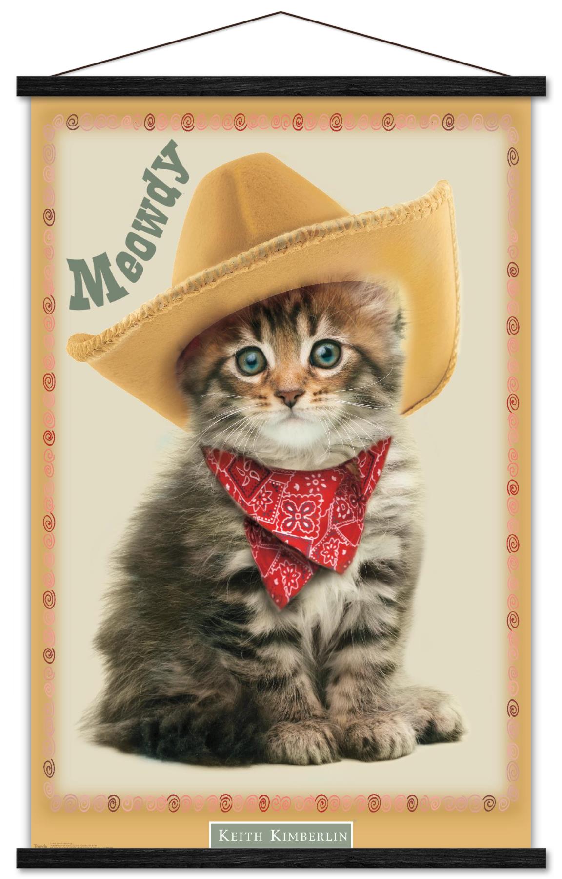 Keith Kimberlin - Kitten - Meowdy Wall Poster with Wooden Magnetic Frame, 22.375" x 34"
