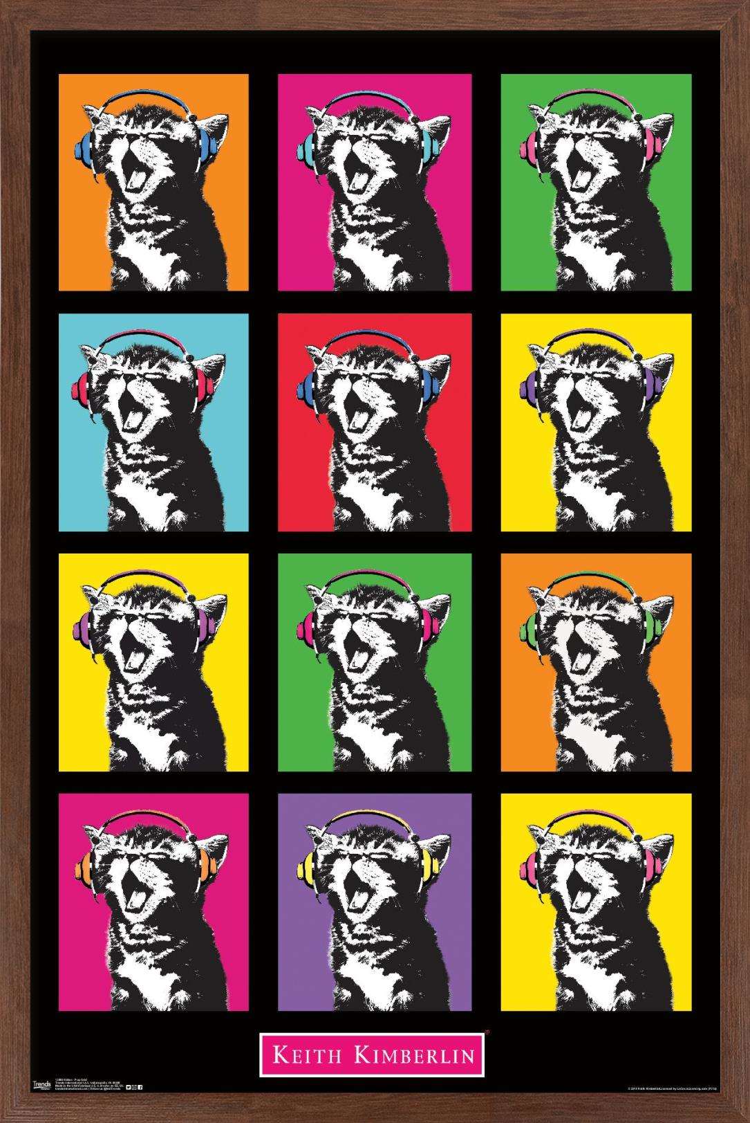 Keith Kimberlin - Kitten - Pop Grid Wall Poster, 14.725" x 22.375", Framed