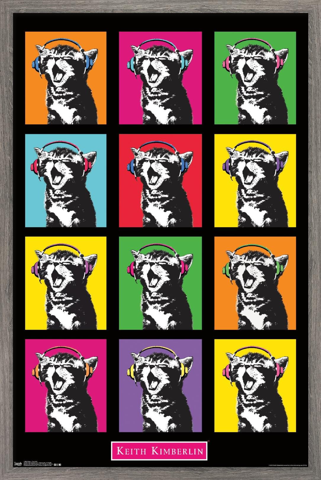 Keith Kimberlin - Kitten - Pop Grid Wall Poster, 14.725" x 22.375", Framed