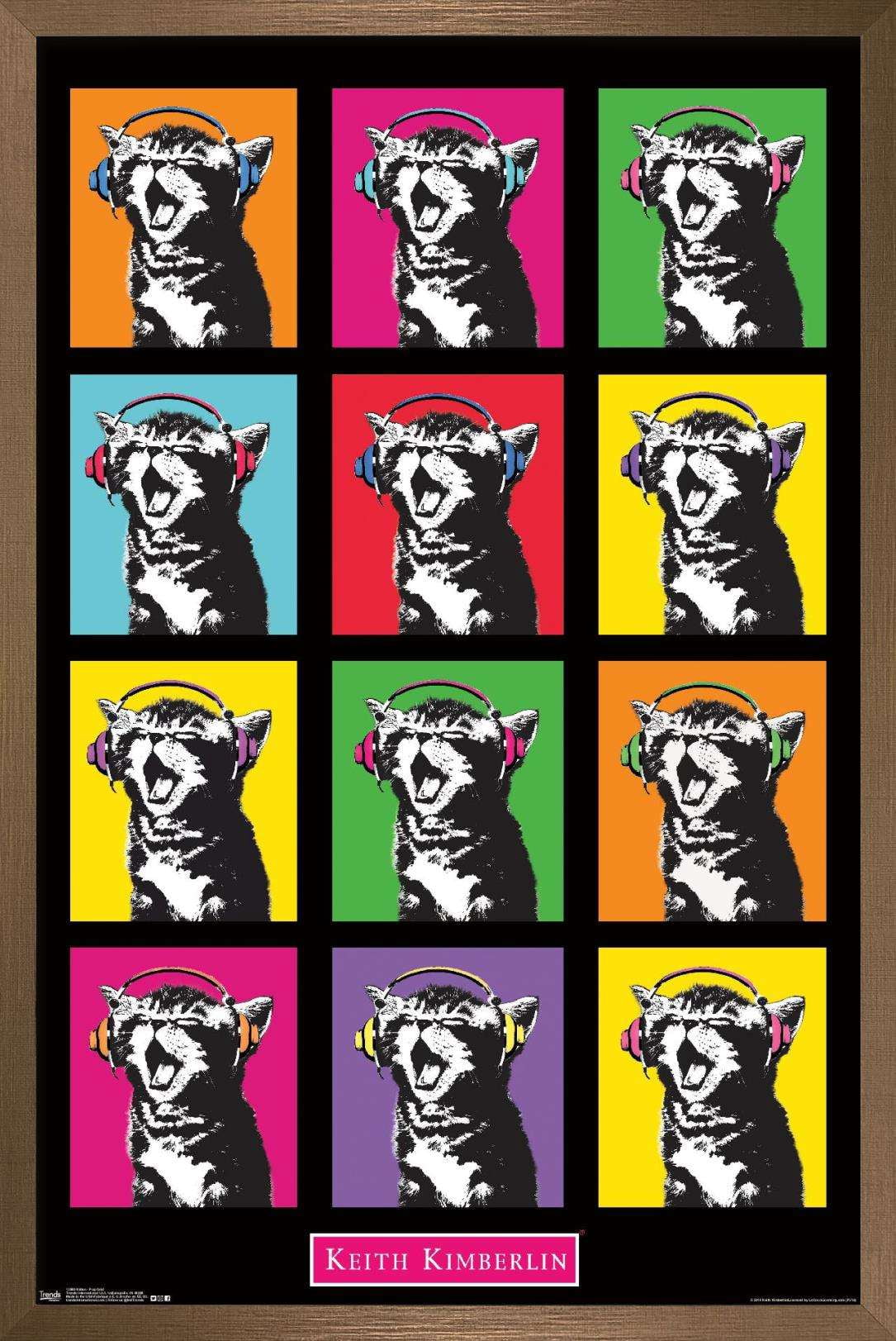 Keith Kimberlin - Kitten - Pop Grid Wall Poster, 14.725" x 22.375", Framed