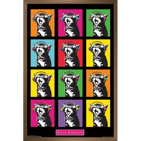 Keith Kimberlin - Kitten - Pop Grid Wall Poster, 14.725" x 22.375", Framed
