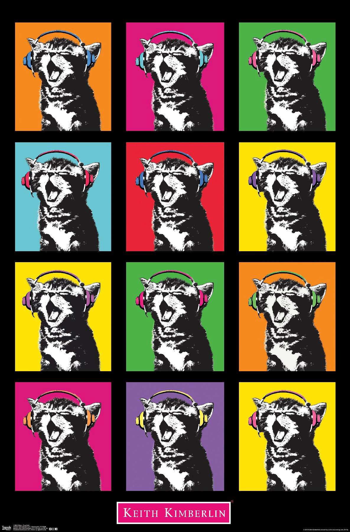 Keith Kimberlin - Kitten - Pop Grid Wall Poster, 14.725" x 22.375"