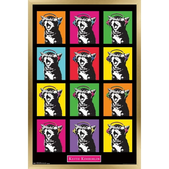 Keith Kimberlin - Kitten - Pop Grid Wall Poster, 22.375" x 34", Framed