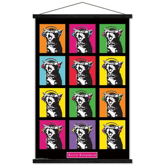 Keith Kimberlin - Kitten - Pop Grid Wall Poster with Wooden Magnetic Frame, 22.375" x 34"