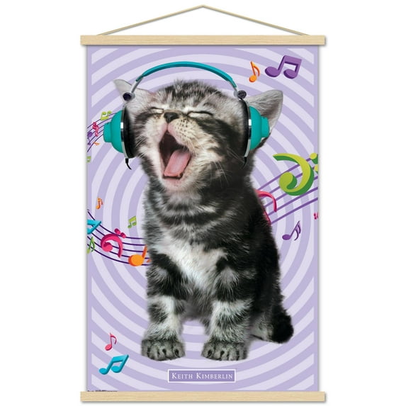 Keith Kimberlin - Kitten - Singing Wall Poster with Wooden Magnetic Frame, 22.375" x 34"