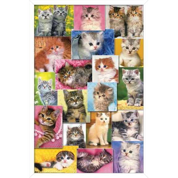 Keith Kimberlin - Kittens Collage Wall Poster, 14.725" x 22.375" Framed