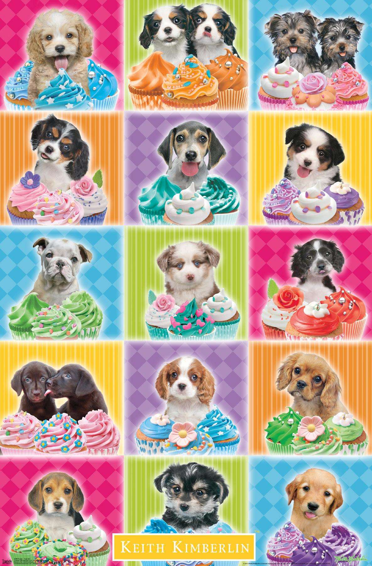 Keith Kimberlin - Puppies - Cupcakes Wall Poster, 14.725" x 22.375"