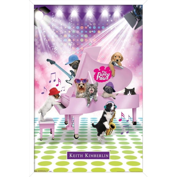 Keith Kimberlin - Puppies and Kittens Band Wall Poster, 14.725" x 22.375", Framed