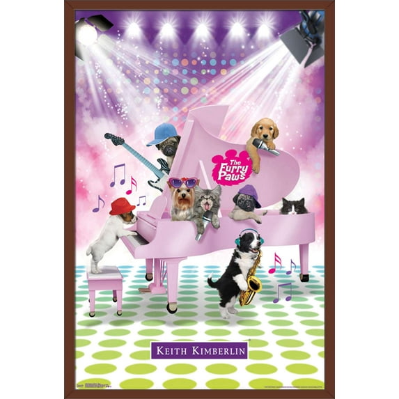 Keith Kimberlin - Puppies and Kittens Band Wall Poster, 22.375" x 34", Framed