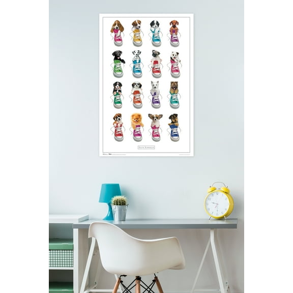 Keith Kimberlin - Puppies in Shoes Wall Poster, 22.375" x 34"