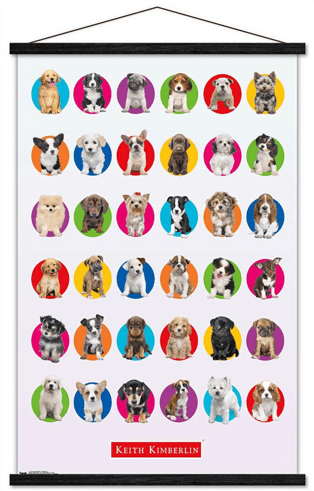 Keith Kimberlin - Puppy Grid Wall Poster with Magnetic Frame, 22.375" x 34"