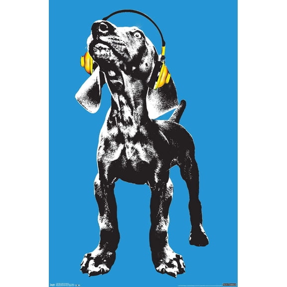 Keith Kimberlin - Puppy - Modern Weimaraner Pop Art Wall Poster, 14.725" x 22.375"