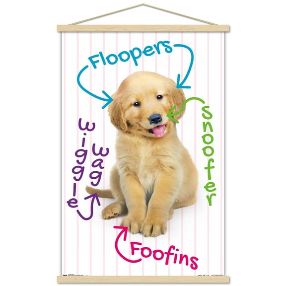 Keith Kimberlin - Puppy - Pup-A-Gram Wall Poster with Wooden Magnetic Frame, 22.375" x 34"