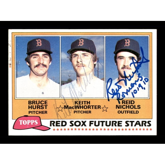 Keith MacWhorter & Reid Nichols Autographed 1981 Topps Rookie Card #689 Boston Red Sox SKU #166426