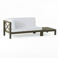 thumbnail image 1 of Keith Outdoor Acacia Wood Left Arm Loveseat and Coffee Table Set with Cushion, Gray and White, 1 of 10